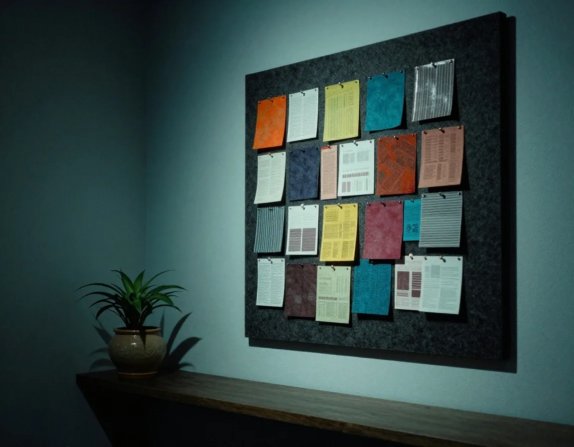 Editorial content calendar on a wall board
